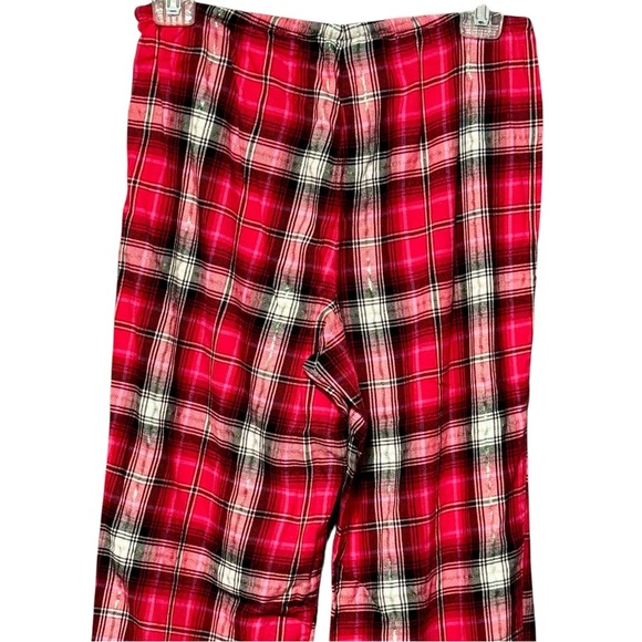 Victoria’s Secret Pink Red Flannel Plaid Long Sleeve Pajama Pants Set size XS - Picture 11 of 15